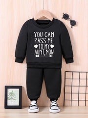 Baby Funny Print Casual Outfits Long Sleeve Sweatshirt Tops Pants