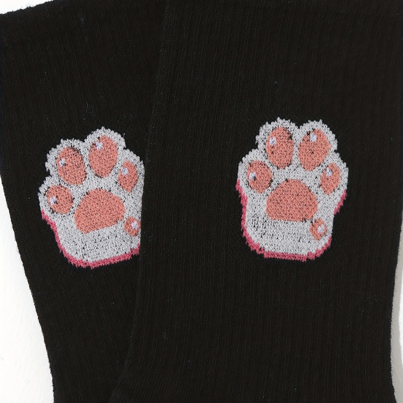 Cartoon Cat Claw Print Socks Women's Stockings