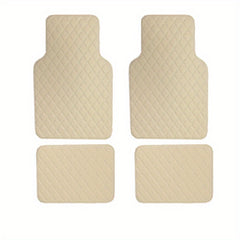 4pcs Waterproof Leather Car Floor Mats Full Set Auto Carpet Accessories