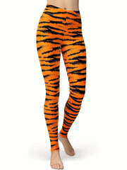 Cow Print High Waisted Yoga Leggings Tummy Control