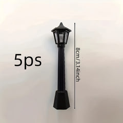 5pcs Nostalgic Christmas Street Lamp Model Decoration