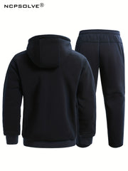 Men's Zip Up Warm Jacket and Drawstring Pants