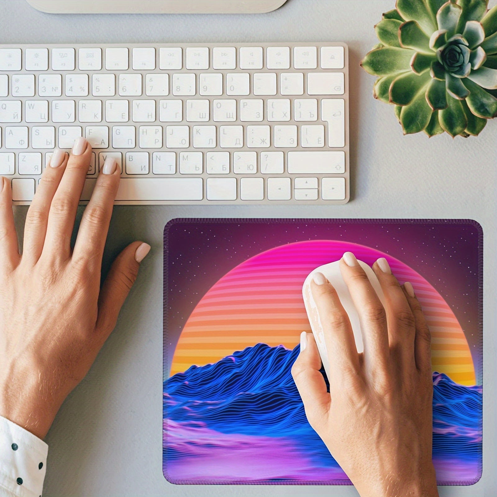 Colorful Pattern Square Mousepad for Computers and Games