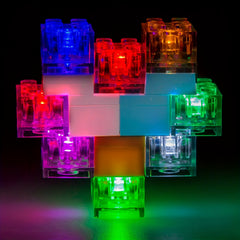 LED Light Up Building Bricks Set Multicolor Classic Transparent 2x2 1x4 Blocks