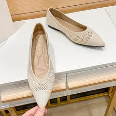 Women's Breathable Pointed Toe Flat Walking Shoes