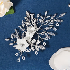 Silvery Bridal Hair Comb Clip Wedding Hair Piece