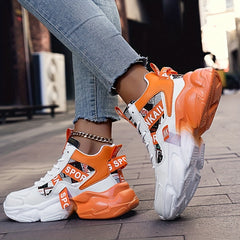 Women's Warm Non-Slip Sneakers Lace Up Thick Bottom Sport Shoes