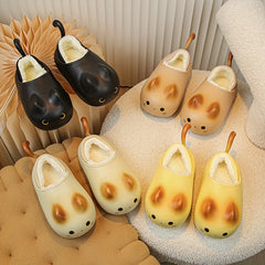 Cartoon Cat Fleece House Shoes For Girls Non Slip Soft Bottom Walking