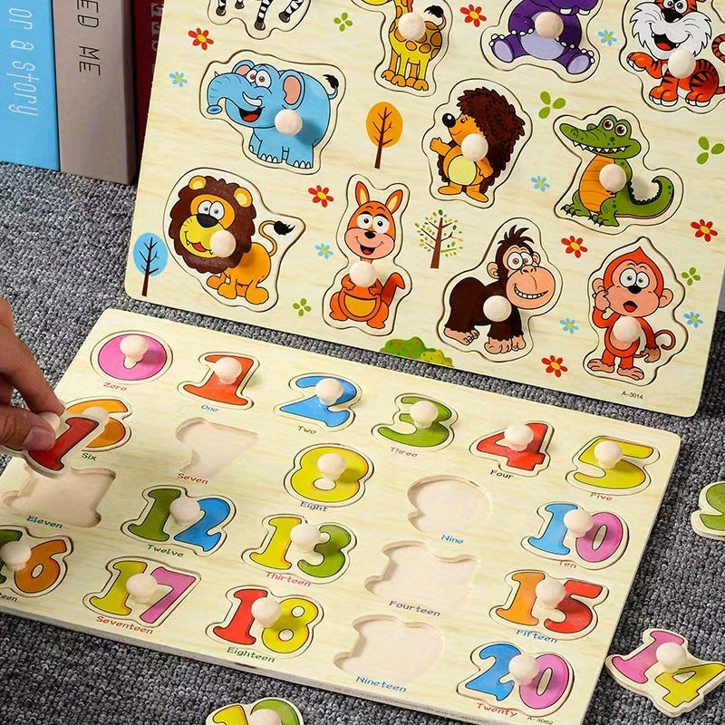 Numbers 0-20 Puzzle with Animals for Toddlers