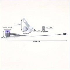 Mini Hair Dryer with Stand and Nozzle for Toy House Decoration