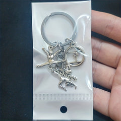 I Love Gymnastics Key Chain For Women - Gymnasts' Alloy Keychain