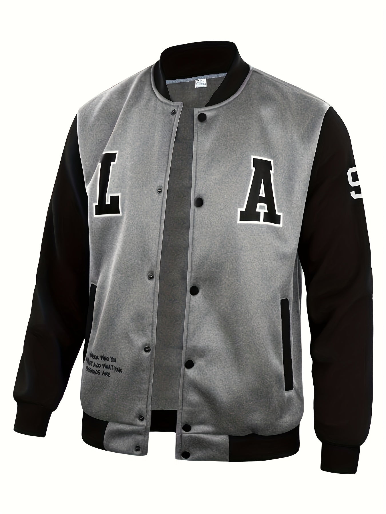 Spring Knit Block Baseball Jacket Men's Casual Snap Button Jackets