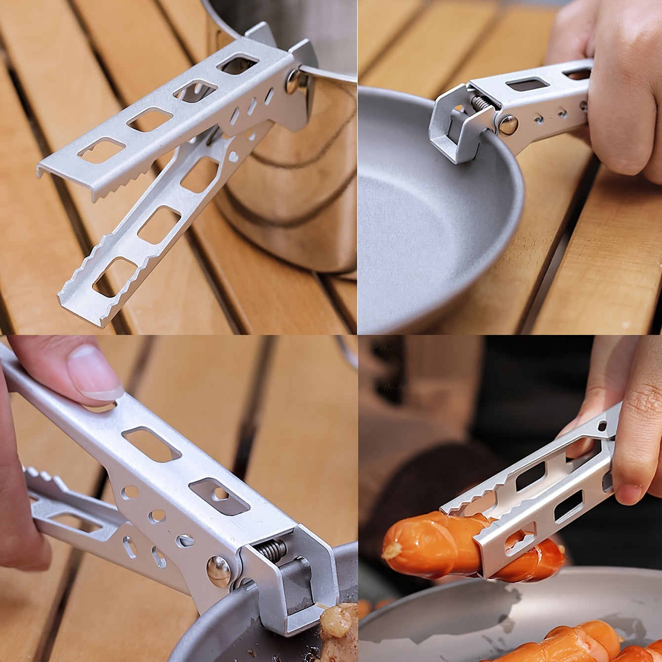 Aluminum Anti Scalding Pot Clip for Camping, BBQ, Kitchen & Picnic