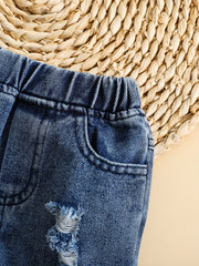 Boys Summer Casual Ripped Jeans Toddler Baby Denim Pants