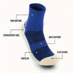 5 Pairs Anti Slip Football Socks Thick Padded Mid Calf Sports Socks