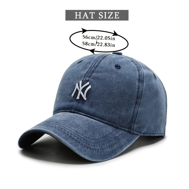 Vintage Embroidered Football Baseball Cap Unisex Denim Hat