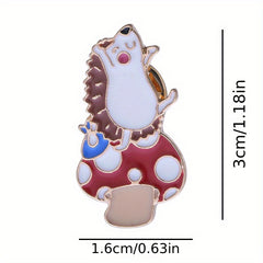 Cute Hedgehog Brooch for Girls Metal Cartoon Pin