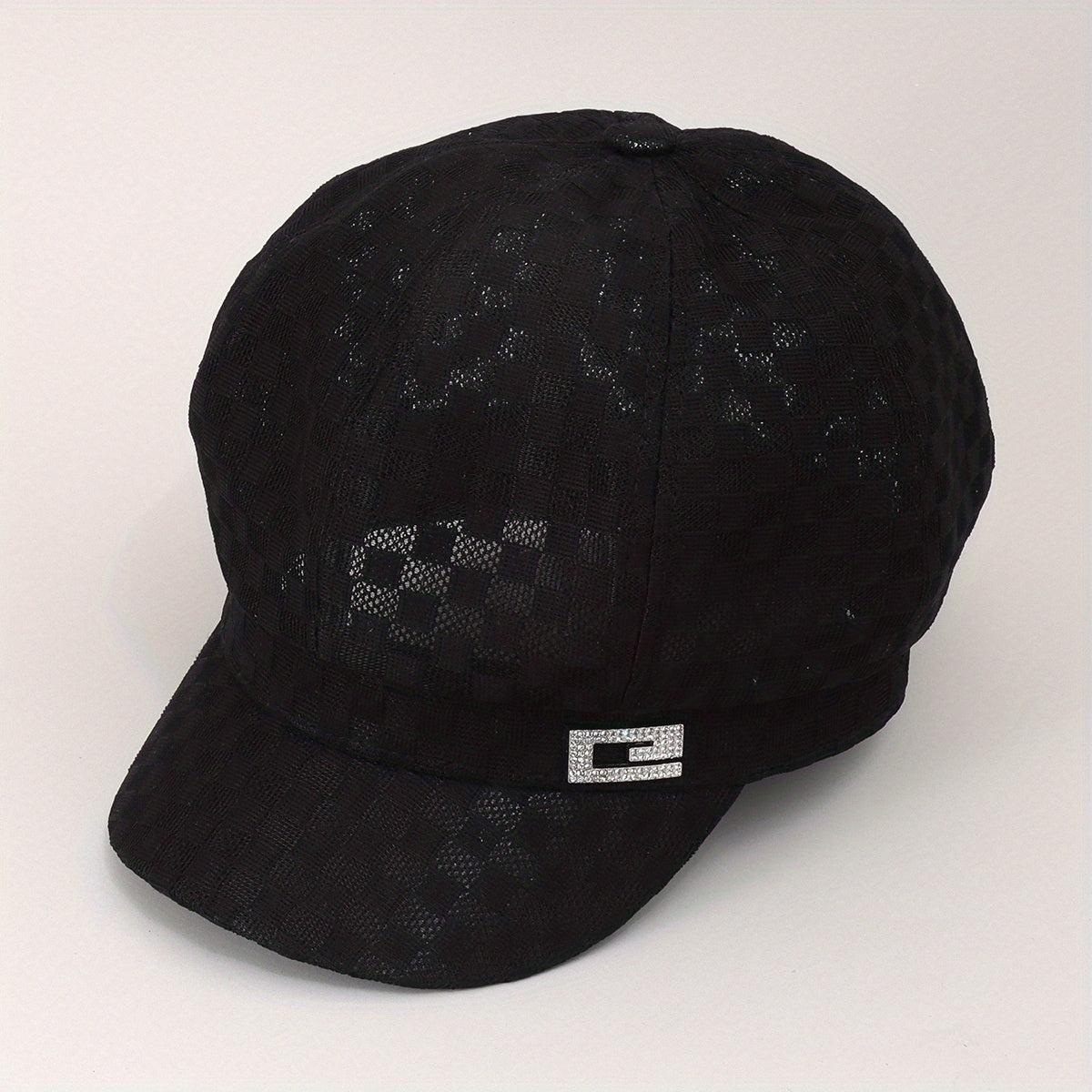 Plaid Beret Mesh Breathable Painter's Cap British Style Women Newsboy Hat