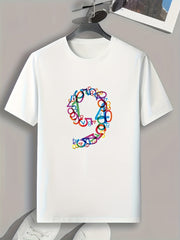 Number 9 Men's Graphic T-shirt for Summer Casual Wear