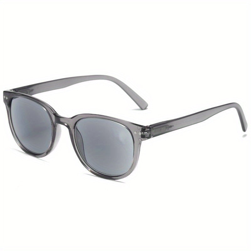Men's Oval Rivet Glasses Anti Light UV Protection with Cloth Bag