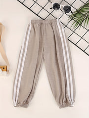Boys Contrast Tape Sweatpants Thin Jogger Pants