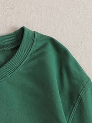Flower Print Sweatshirt Crew Neck Long Sleeve Casual
