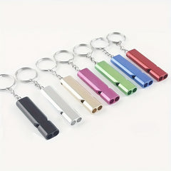 7pcs Aluminum Alloy Dual Frequency Survival Whistle Outdoor Life-saving Whistle