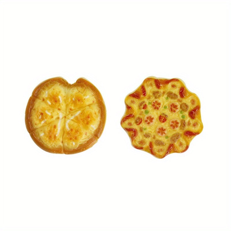 2pcs Mini Simulated Pizza Decorations Resin Mini Pizzas for DIY Kitchen Scene