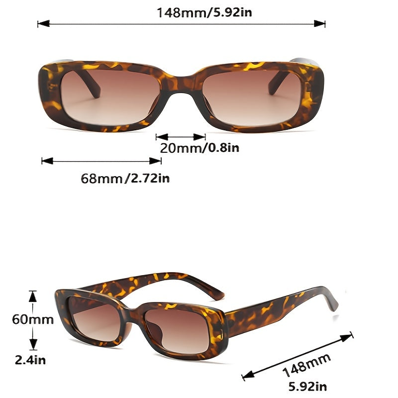 Vintage Punk Rectangular Sunglasses Women's Eyewear
