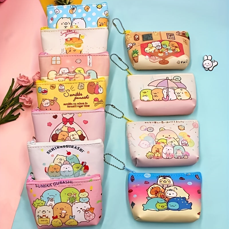 Kids Cartoon Print Coin Purse Wallet with Zipper