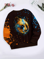 Tie Dye Graphic Crew Neck Long Sleeve Sweatshirt Pullover For Kids