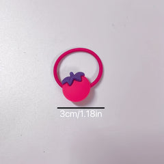 20pcs Cartoon Hair Rings for Girls - Flower & Fruit Hair Accessories
