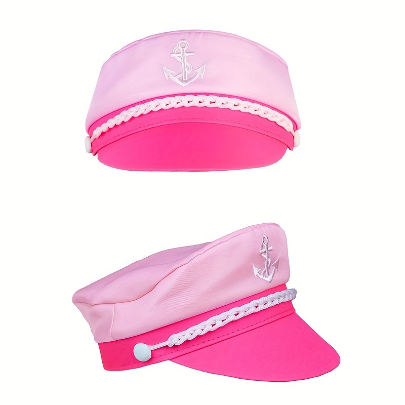 Pink Sailor Hat Halloween Cosplay Captain Cap Adjustable Party Hat