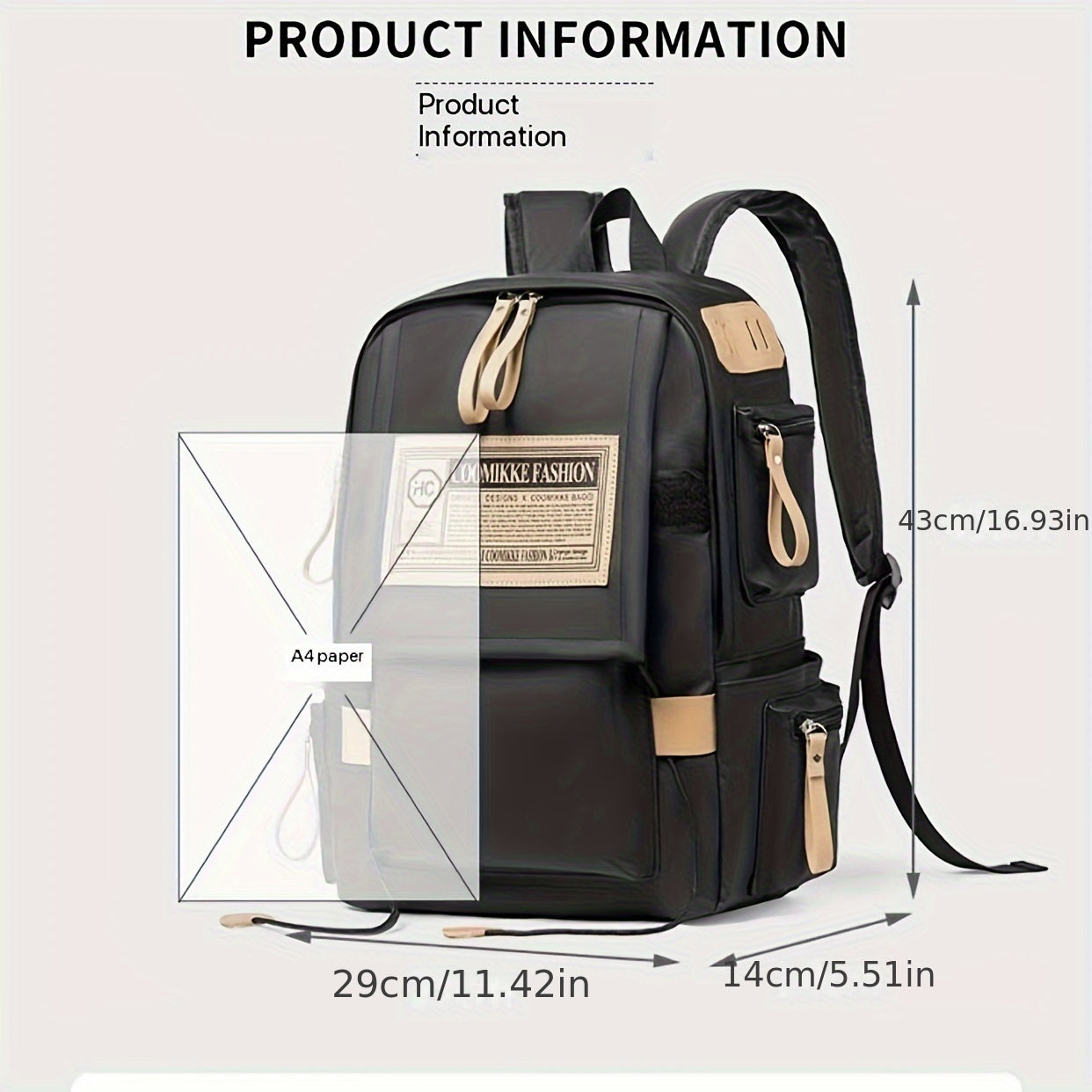 Large Capacity Schoolbag for College and High School Students