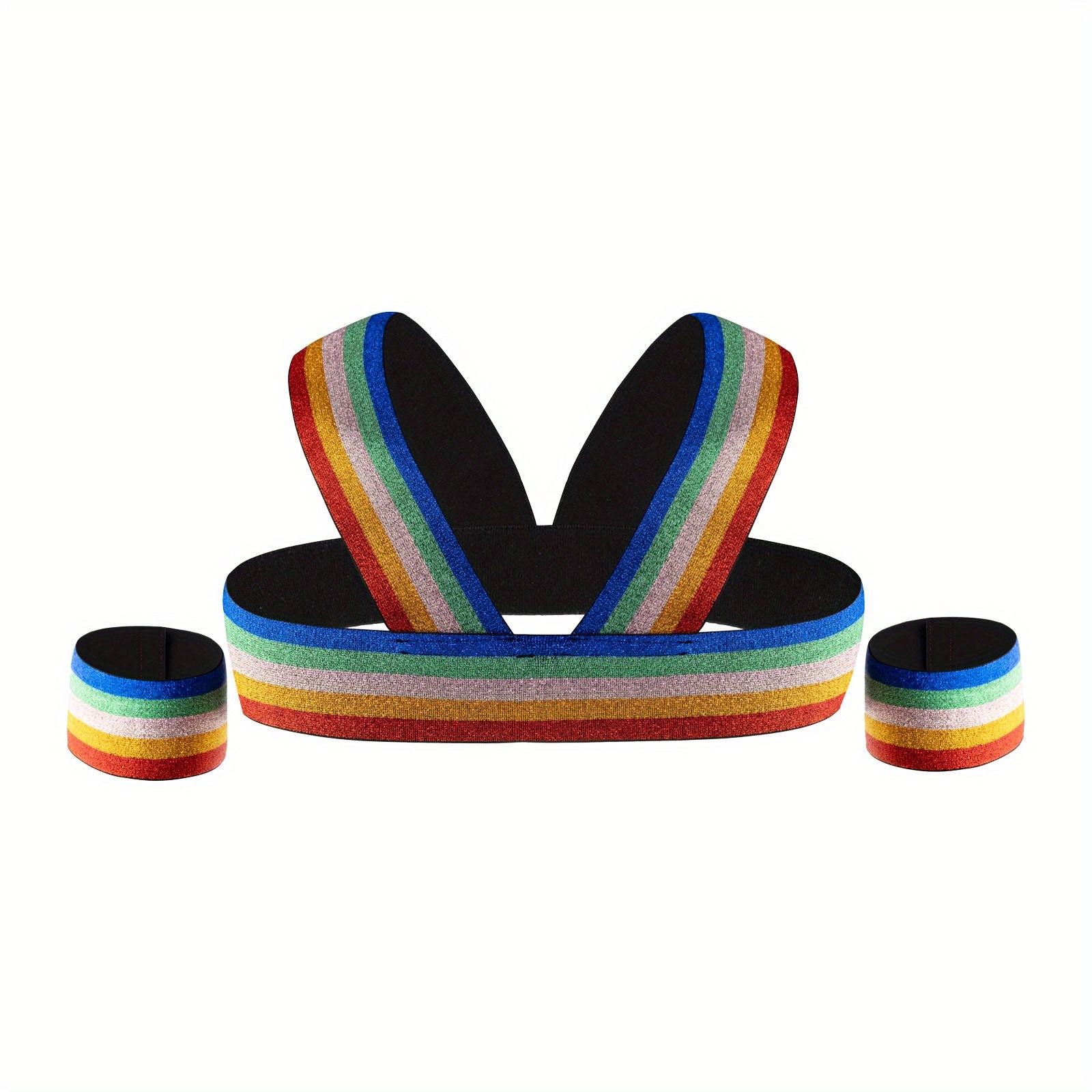 Men's Rainbow Glitter Body Chest Strap for Nightclub Dancing