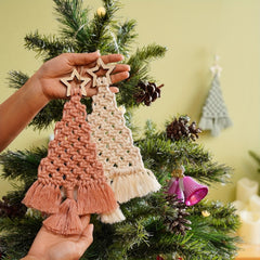 3pcs Knitted Christmas Tree DIY Kit Easy Craft Gift Set for Family and Friends