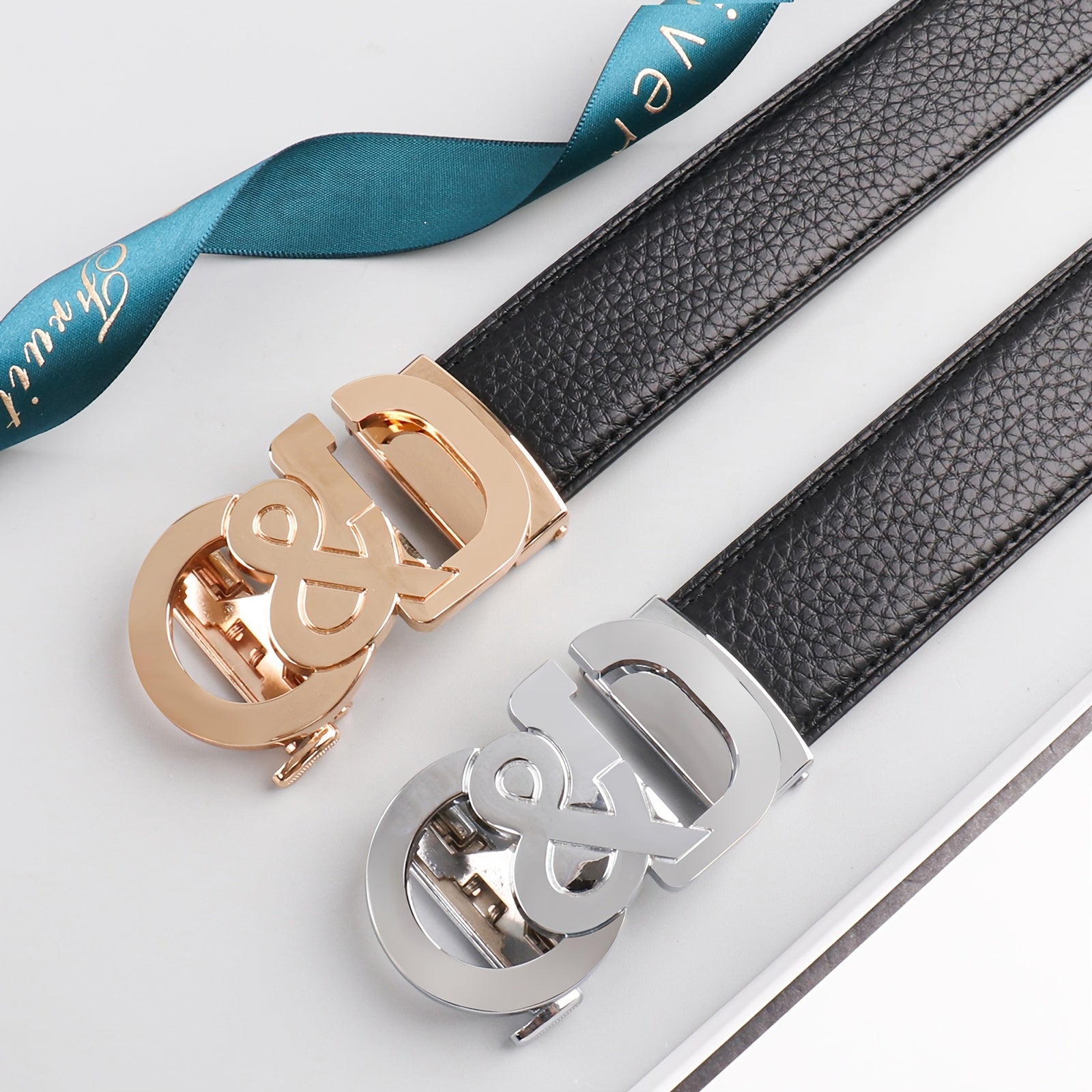 Women Leather Letter Metal Buckle Belts - Waist Belt For Dresses