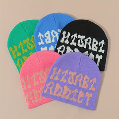 Y2K Multicolor Letter Woolen Hat Street Style