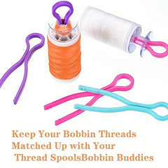 24pcs Plastic Bobbin Thread Clips for Embroidery Quilting DIY Sewing Random