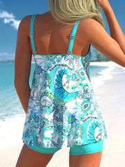 Boho Paisley Print Tankini Set