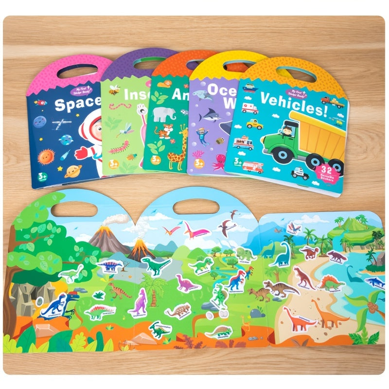 Montessori Paste Quiet Books Scene Stickers Focus Training
