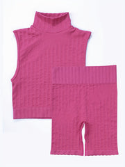 2pc Yoga Tank Top & High Stretch Shorts Set Women's Activewear
