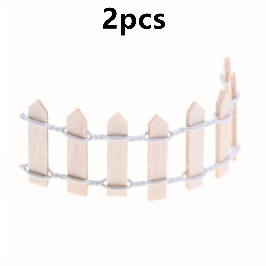 Mini Wooden Fence Model Realistic Succulent Terrarium Landscape DIY Garden Decor