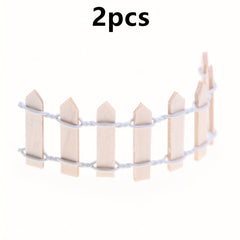 Mini Wooden Fence Model Realistic Succulent Terrarium Landscape DIY Garden Decor
