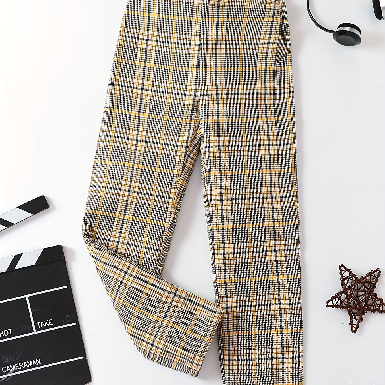 Boys Casual Plaid Print Comfortable Active Pants