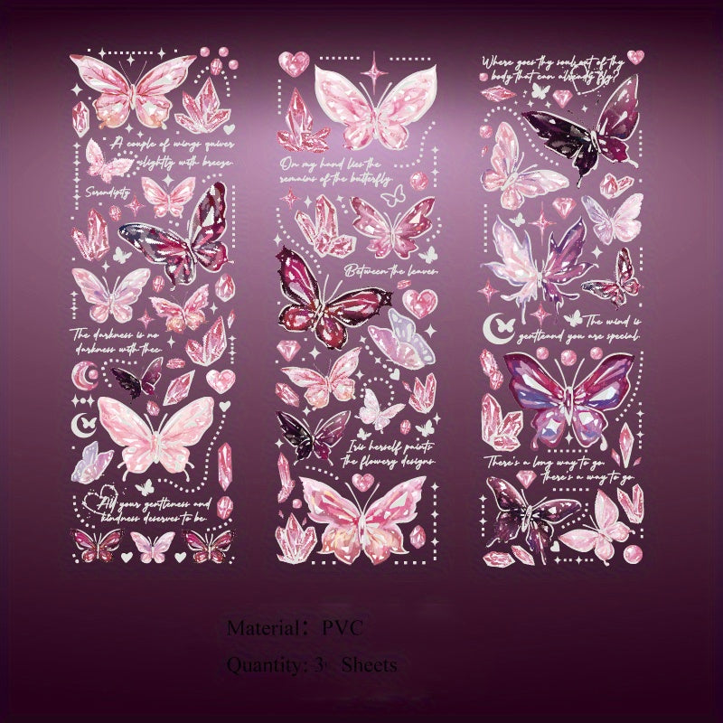 Embossed Gilding PVC Sticker Scrapbooking DIY Material