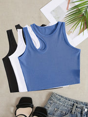3 Pack Ribbed Crop Tank Tops Sleeveless Summer Top