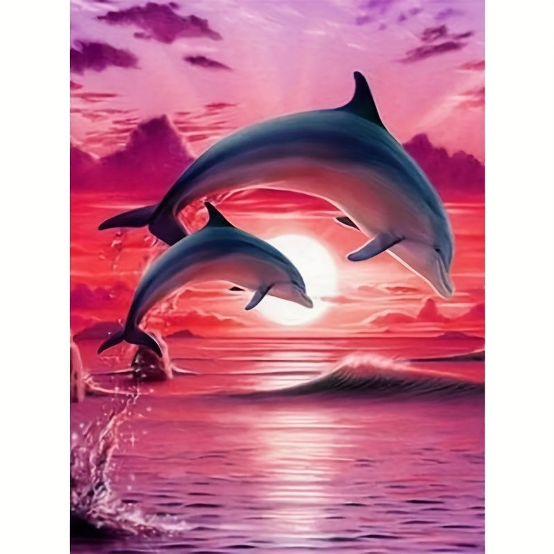 5D Dolphin Diamond Painting DIY Full Round Square Living Room Wall Decor