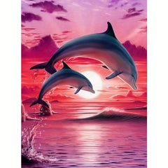5D Dolphin Diamond Painting DIY Full Round Square Living Room Wall Decor