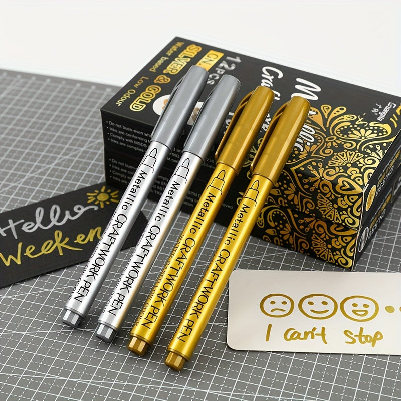 4pcs Waterproof Paint Marker Pens Gold Silver Resin Mold Art Supplies